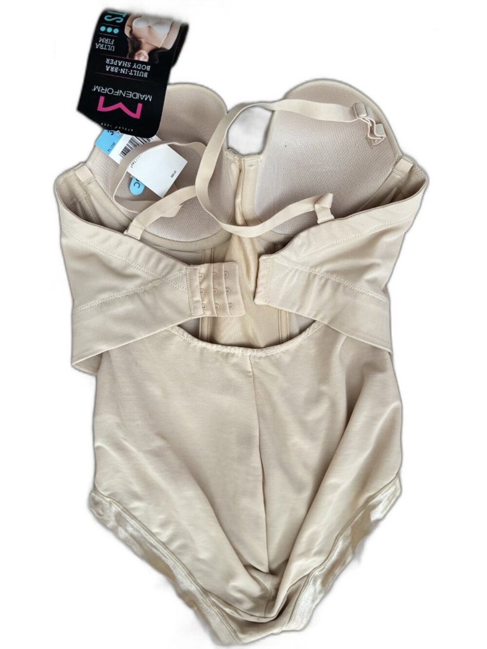 Maidenform Built-In Bra Body Shaper Bodysuit Nude 36C NWT